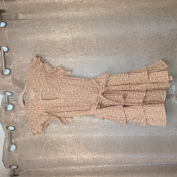 Clairita Cotton Floral Tired Flutter Sleeve Mini Dress - Picture 8 of 12